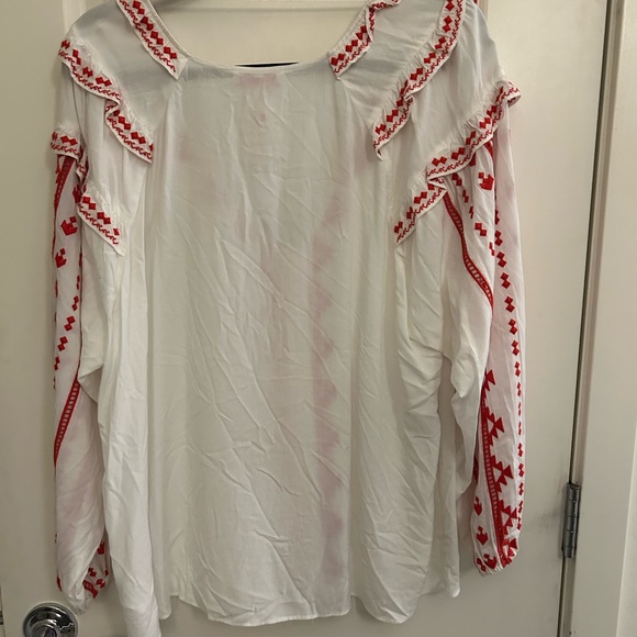 Parker embroidered white and red blouse. New with tags. XXL. - Picture 4 of 6